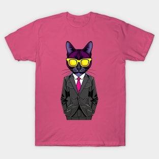 Cat Boss In Elegant Suit T-Shirt